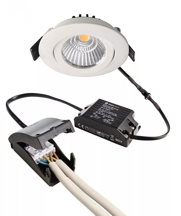 Deko-Light LED Deckeneinbauleuchte Dione IP44 Dim to Warm 8,5W 480lm dimmbar 1800/3000K Weiß