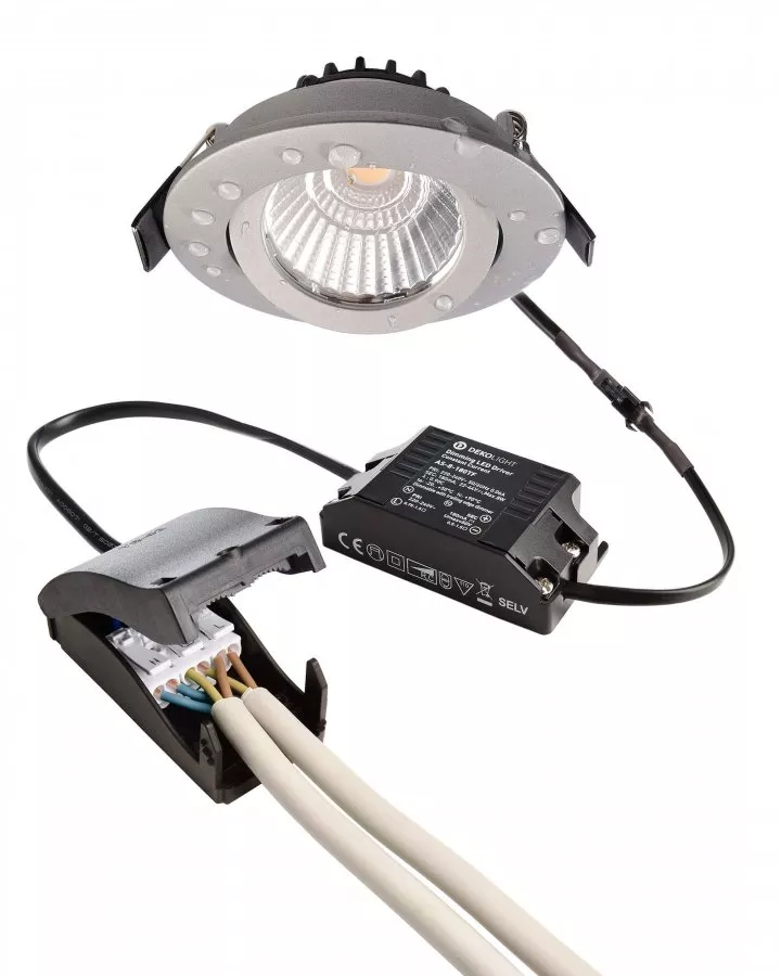 Deko-Light LED Deckeneinbauleuchte Dione IP44 Dim to Warm 8,5W 480lm dimmbar 1800/3000K Silber