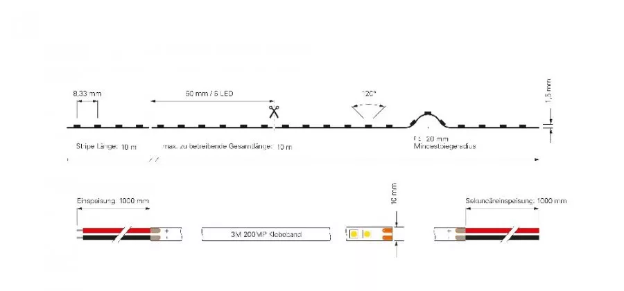 Deko-Light LED Stripe Long Run IP20 SMD 24V 10W 705lm/m 3000K 10m