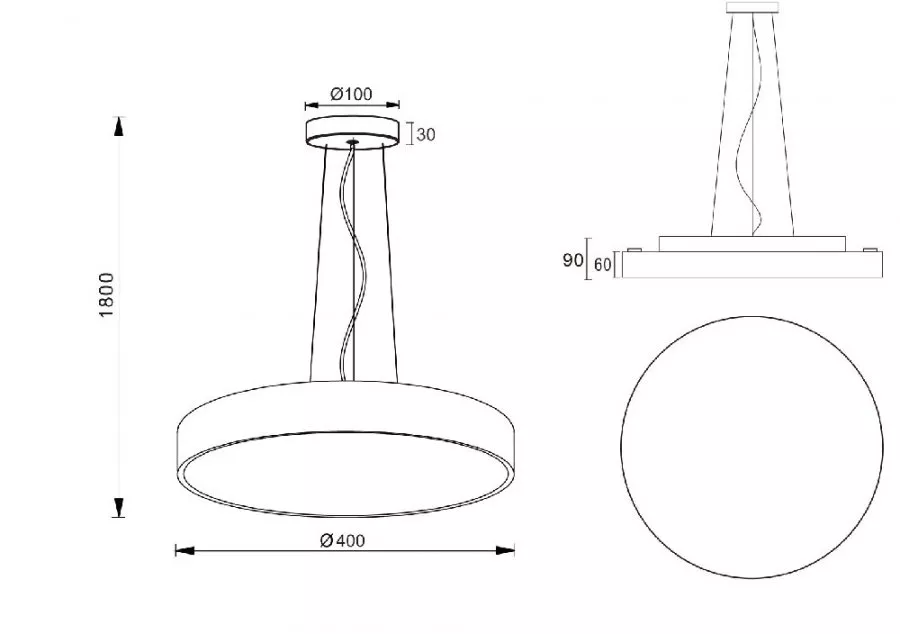 Deko-Light Pendelleuchte Menkar 400mm 45W 3000/4000K Dimmbar Weiß