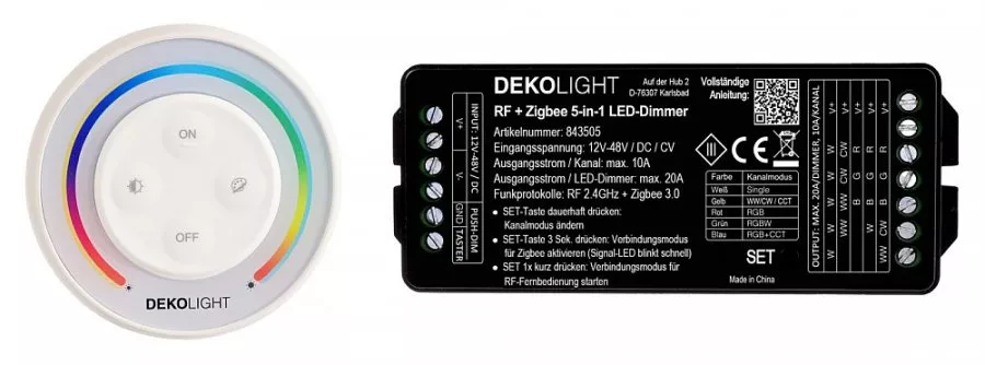 Deko-Light Steuerung RF - RF-smart Starter-Set RGB/W/CCT 12-48V 20A inkl. Fernbedienung IP20