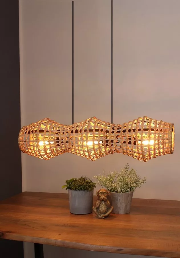 ECO-LIGHT Pendelleuchte Capella 3xE27 Rattan natur