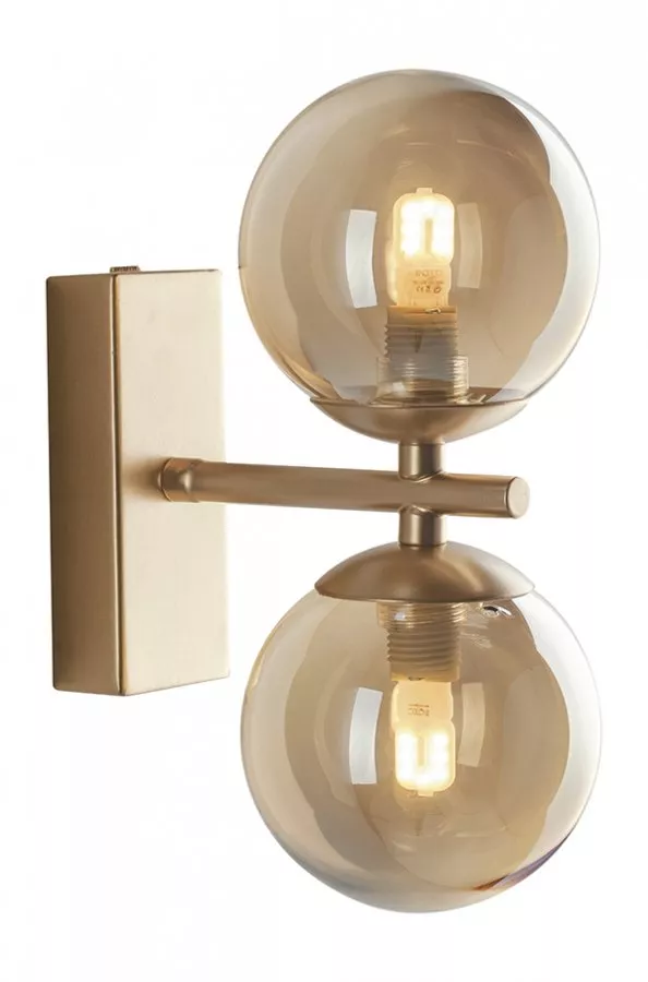 ECO-LIGHT Wandleuchte Neptun 2xG9 Glas Champagner / Messingfarben