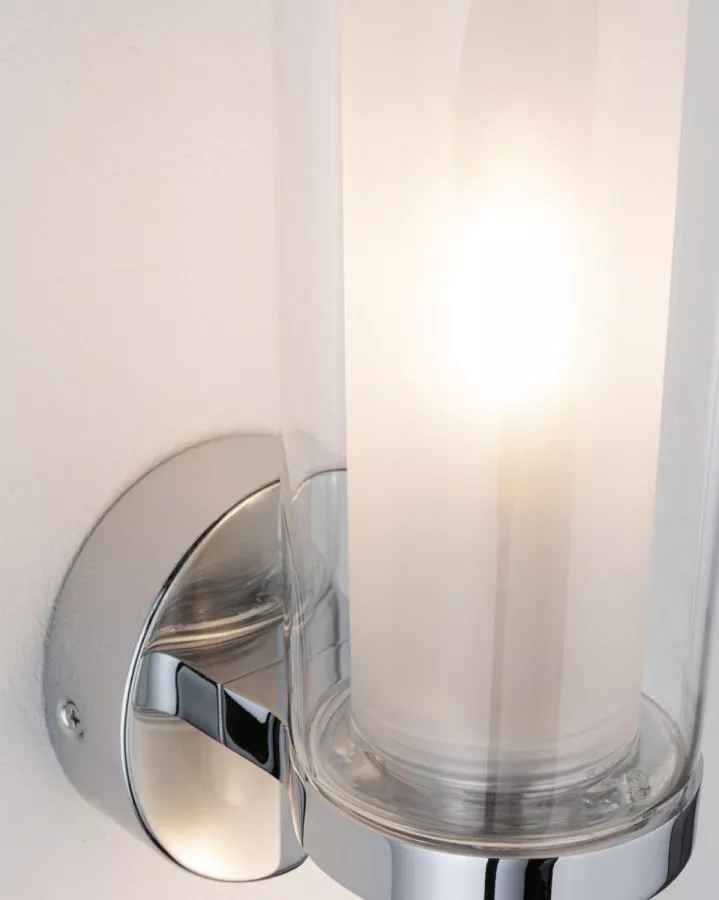 Paulmann 71076 Selection Bathroom Wandleuchte Luena IP44 E14 230V max. 20W dimmbar Chrom/Glas