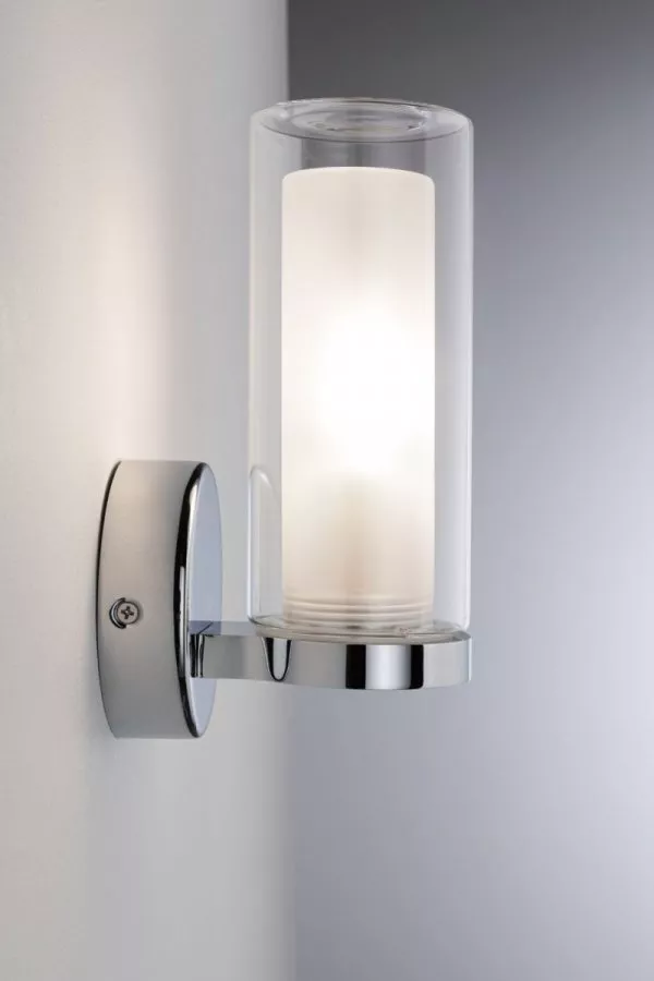 Paulmann 71076 Selection Bathroom Wandleuchte Luena IP44 E14 230V max. 20W dimmbar Chrom/Glas