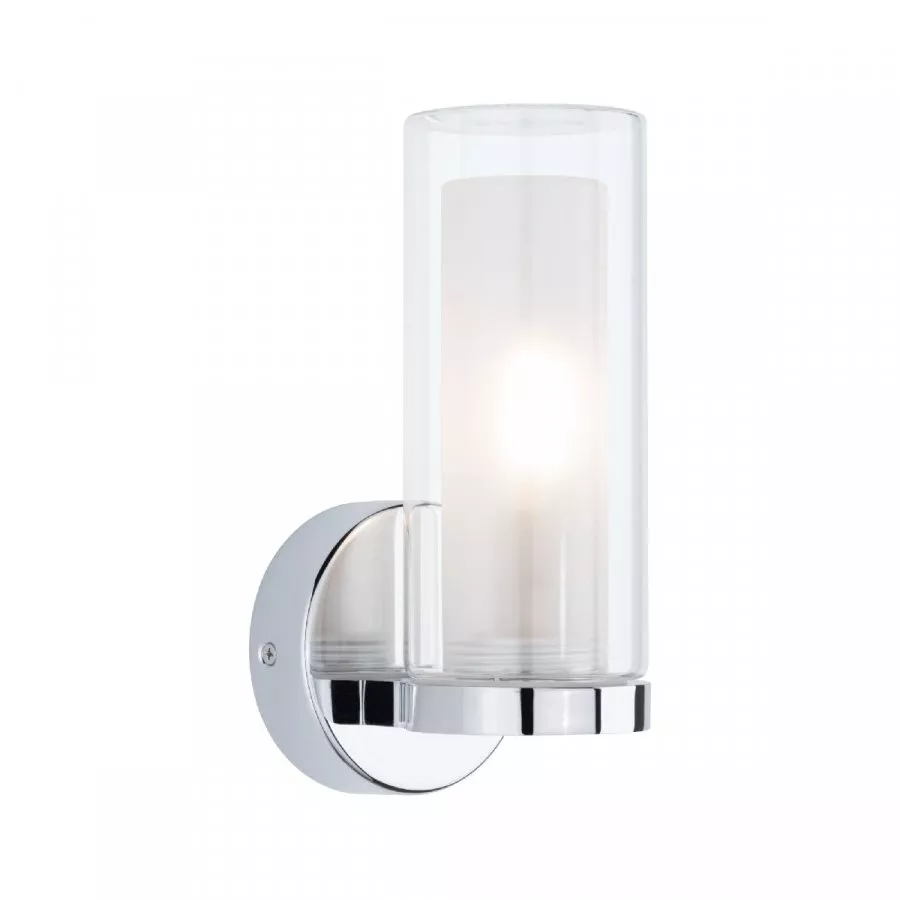 Paulmann 71076 Selection Bathroom Wandleuchte Luena IP44 E14 230V max. 20W dimmbar Chrom/Glas