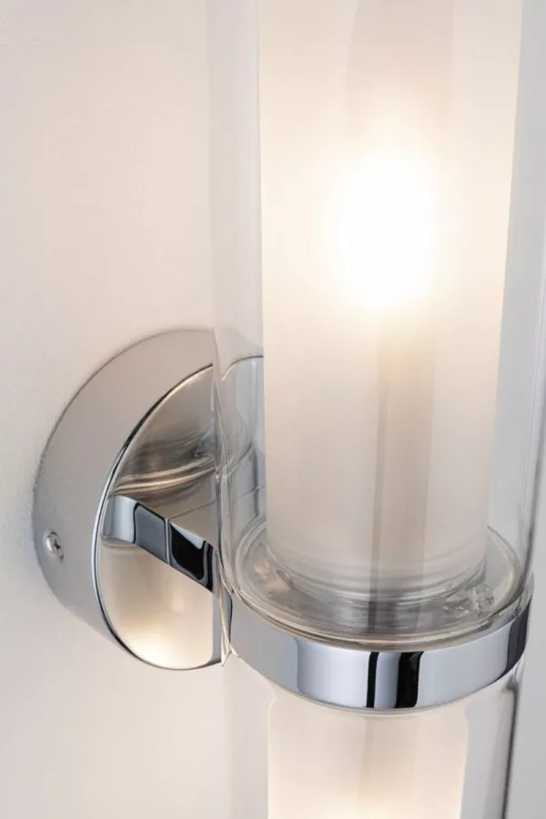 Paulmann 71077 Selection Bathroom Wandleuchte Luena IP44 E14 230V max. 2x20W dimmbar Chrom/Glas