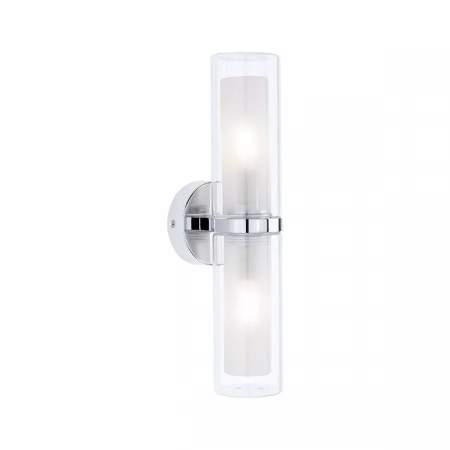 Paulmann 71077 Selection Bathroom Wandleuchte Luena IP44 E14 230V max. 2x20W dimmbar Chrom/Glas