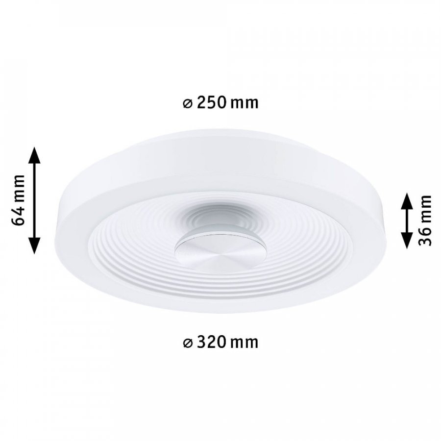 Paulmann 71177 LED Deckenleuchte Volea IP44 3000K 470lm / 1650lm 230V 3,5 / 1x13W dimmbar Weiß/Silber