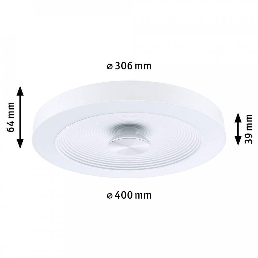 Paulmann 71179 LED Deckenleuchte Volea IP44 3000K 500lm / 2400lm 230V 4 / 1x18,5W dimmbar Weiß/Silber