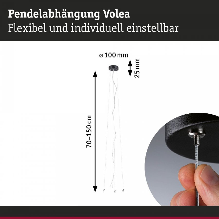 Paulmann 71182 Pendelabhängung Volea Schwarz/Silber