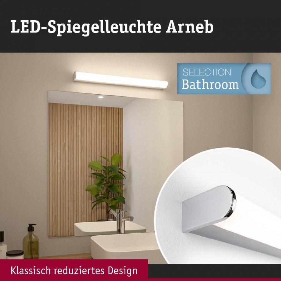 Paulmann 71210 Selection Bathroom LED Wandleuchte Arneb IP44 3000K 1000lm 230V 12,5W Chrom_4