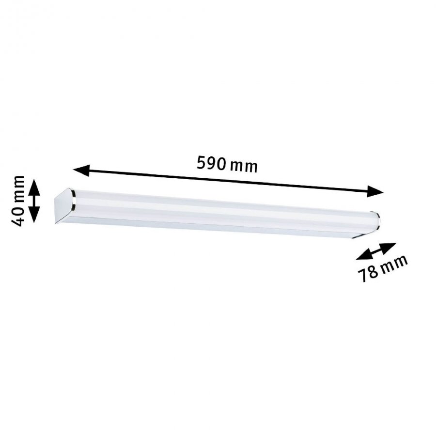 Paulmann 71210 Selection Bathroom LED Wandleuchte Arneb IP44 3000K 1000lm 230V 12,5W Chrom_7