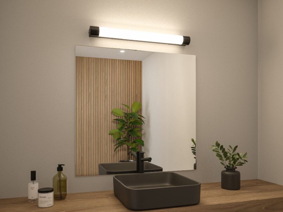 Paulmann 71214 Selection Bathroom LED Spiegelleuchte Orgon Steckdose IP44 3000K 850lm 230V 10,5W Schwarz_2