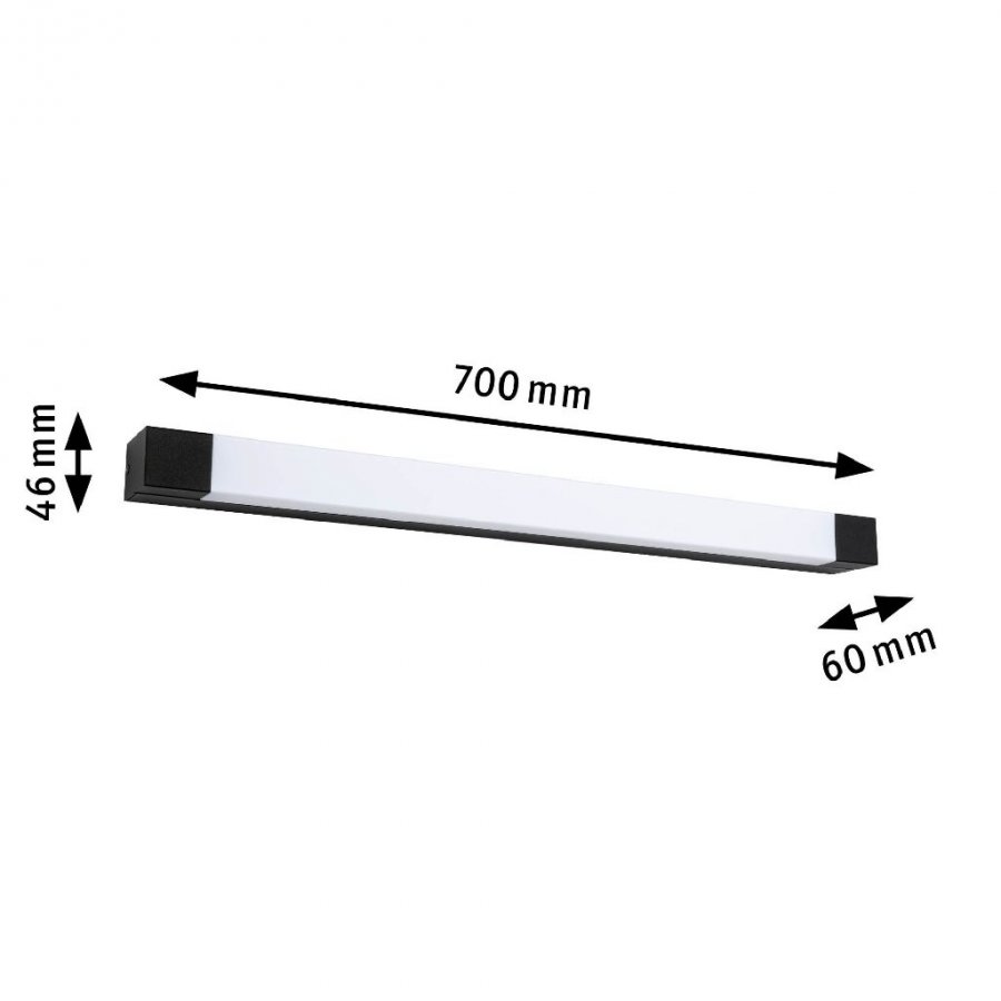 Paulmann 71215 Selection Bathroom LED Spiegelleuchte Quasar IP44 3000K 900lm 230V 11,2W Schwarz_7