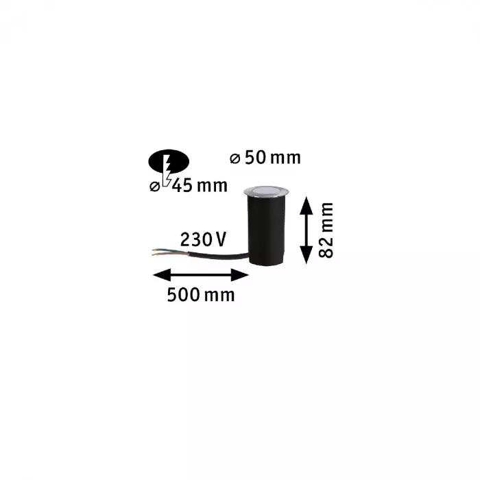 Paulmann 94726 LED Bodeneinbauleuchte Goldlicht insektenfreundlich IP67 rund 50mm 2200K 2,2W 60lm 230V Alu Kunststoff/Metall