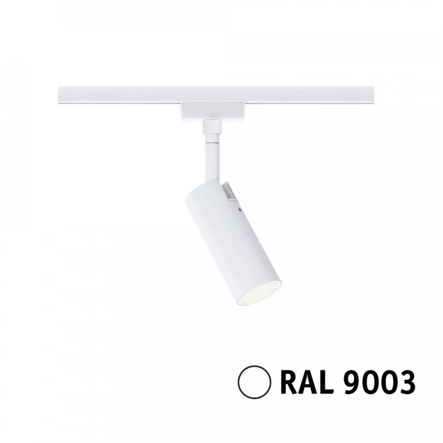 Paulmann 94889 URail LED Schienenspot 3-Step-Dim Tubo Einzelspot 150lm 4W 3000K dimmbar 230V Signalweiß