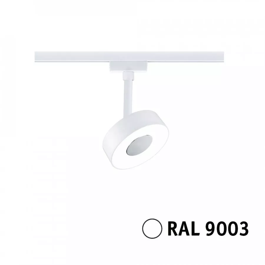 Paulmann 94892 URail LED Schienenspot Circle Einzelleuchte 190lm 5W 4000K dimmbar 230V Signalweiß