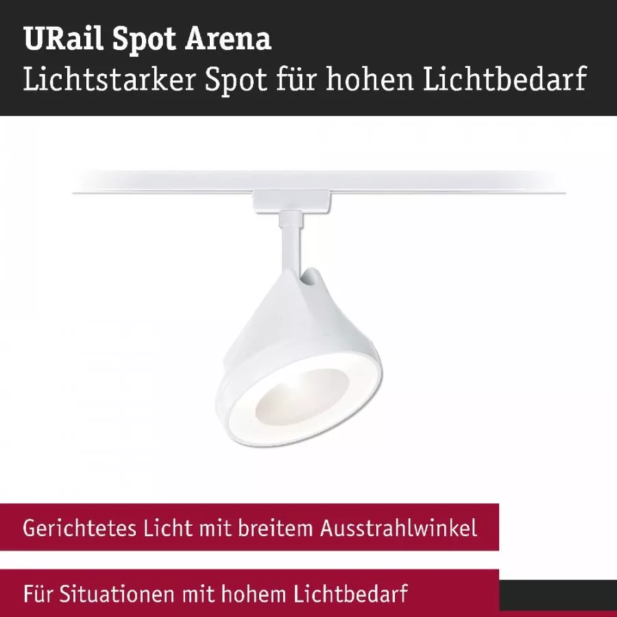Paulmann 94899 URail LED Schienenspot Arena 850lm 15W 2700K dimmbar 230V Signalweiß