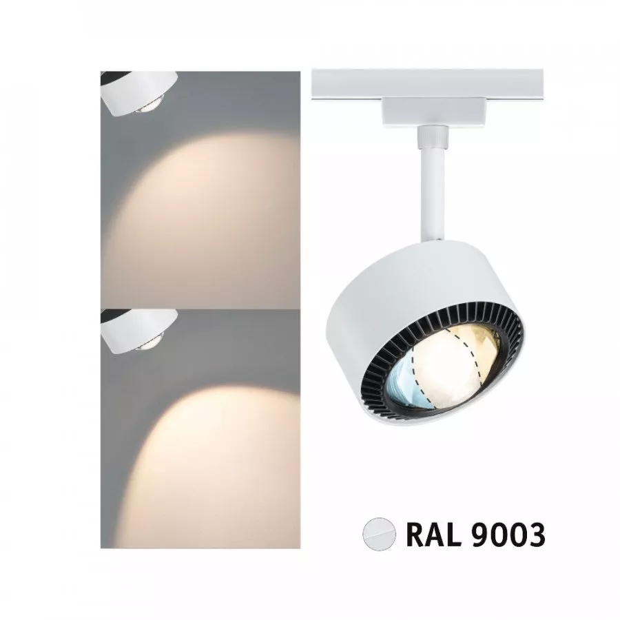 Paulmann 96770 URail LED Schienenspot Aldan Einzelspot 500lm 8W White Switch 230V Signalweiß