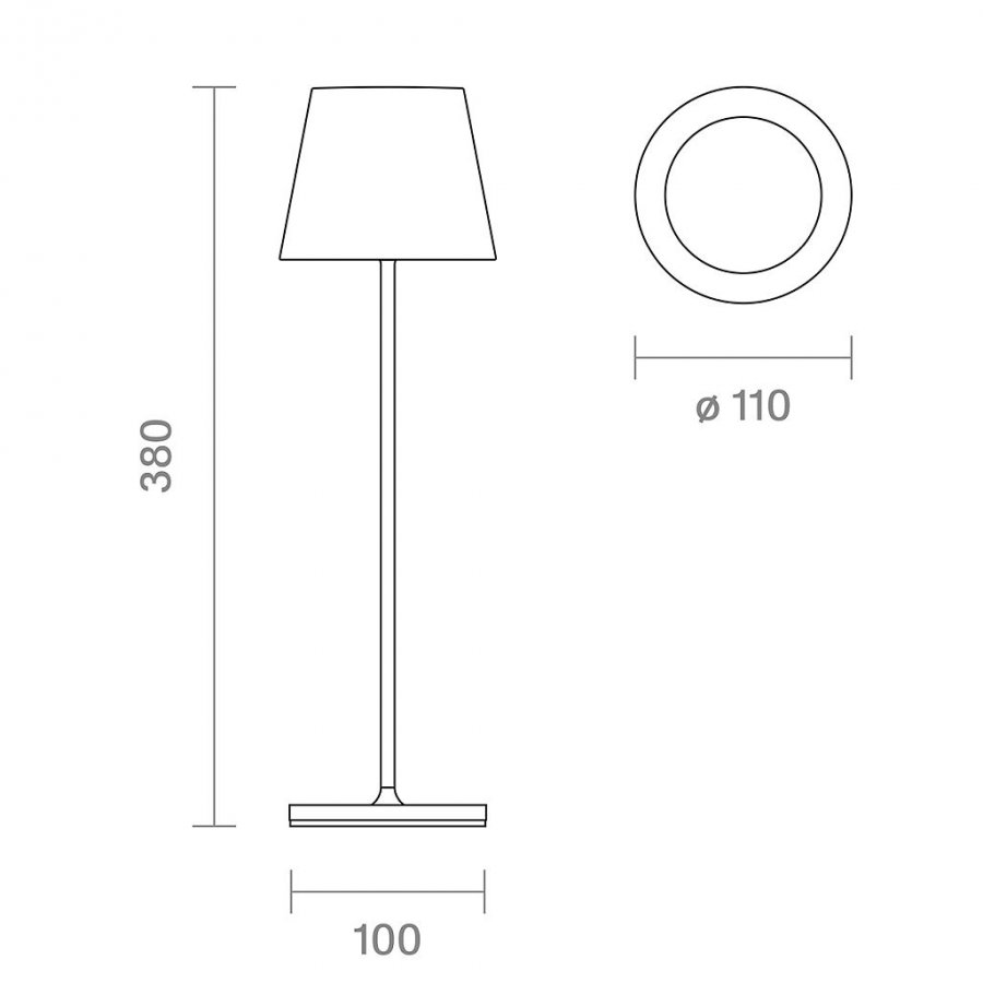 Sigor Akku-Tischleuchte Nuindie USB-C 380mm feuerrot 2,2W FlexMood 2200K/2700K IP54 168/197lm Ra85