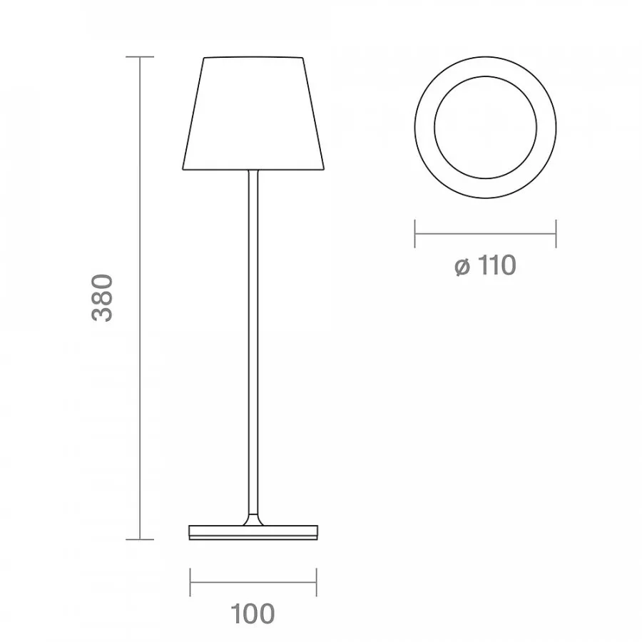 Sigor Akku-Tischleuchte Nuindie USB-C 380mm graphitgrau 2,2W FlexMood 2200K/2700K IP54 168/197lm Ra85