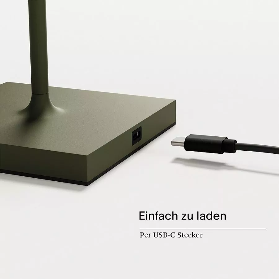 Sigor Akku-Tischleuchte Nuindie mini USB-C tannengrün 2,2W FlexMood 2200K/2700K IP54 168/197lm Ra85