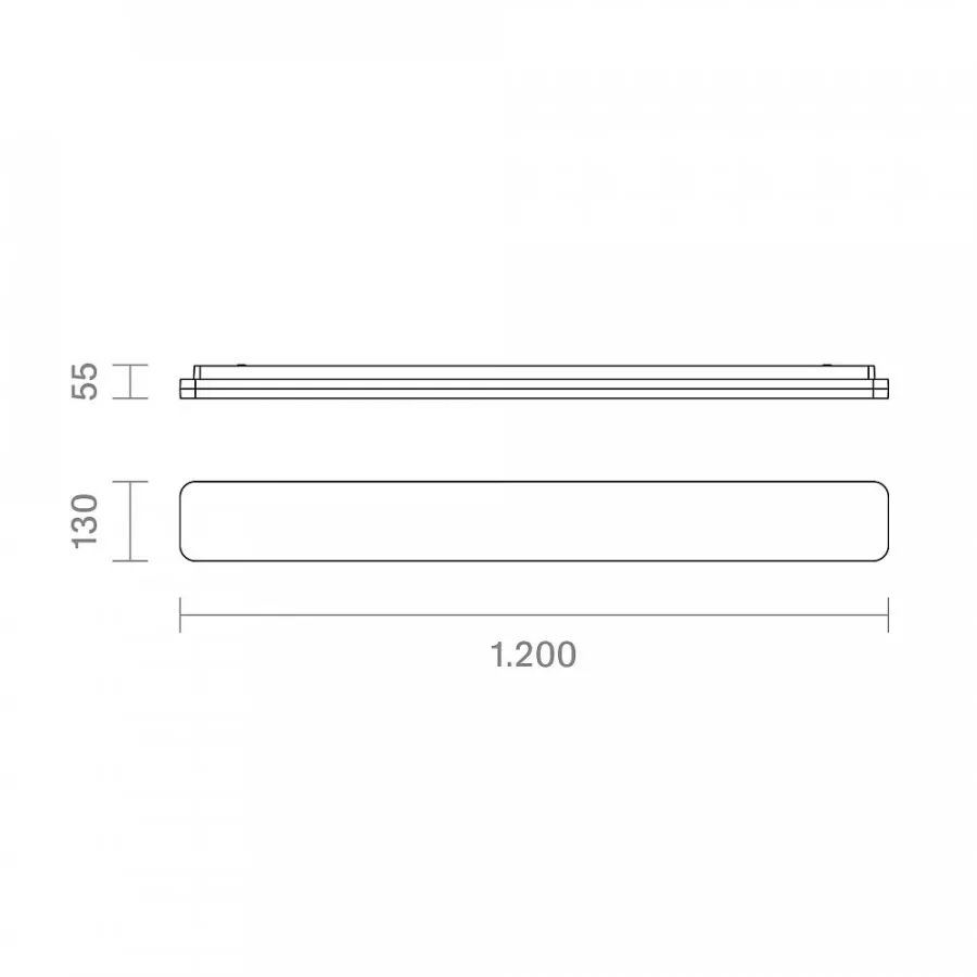 Sigor Aufbauleuchte Plank 1200mm silber Dim 38/29W 3000/4000K IP54 120° 3200/4200lm