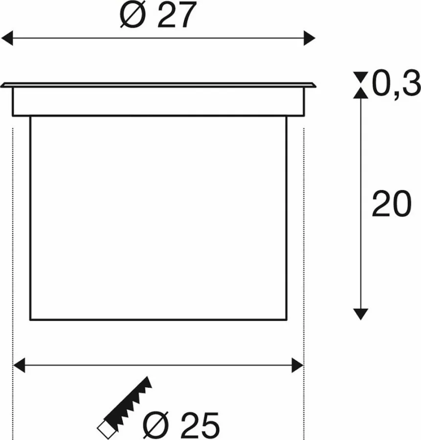 SLV Dasar 270 Outdoor LED Bodeneinbauleuchte 30W 4000K rund IP67 asymmetrische Abstrahlung