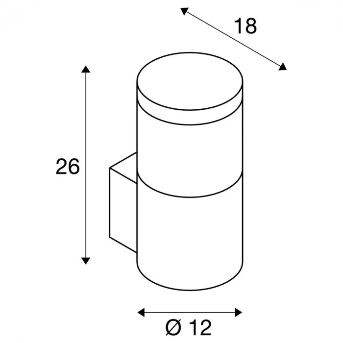 SLV F-POL WALL Wandleuchte rund anthrazit E27 231585