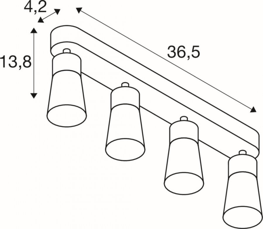 SLV Puri 2.0 Cone Wand- und Deckenaufbauleuchte long 4x max. 6W GU10 schwarz / gold_2