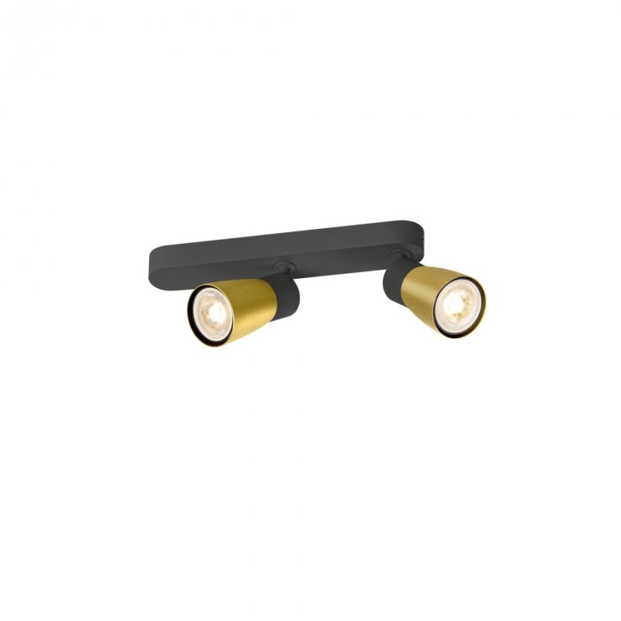 SLV Puri 2.0 Dome Wand- und Deckenaufbauleuchte asymmetrisch 2x max. 6W GU10 schwarz / gold