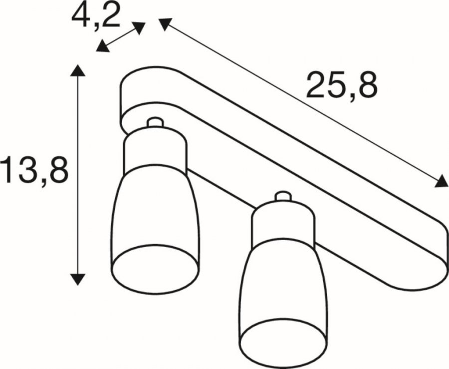 SLV Puri 2.0 Dome Wand- und Deckenaufbauleuchte asymmetrisch 2x max. 6W GU10 weiß_2