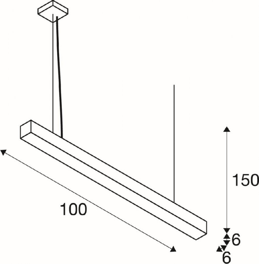 SLV Q-LINE LED Indoor Pendelleuchte 1m BAP schwarz 3000K