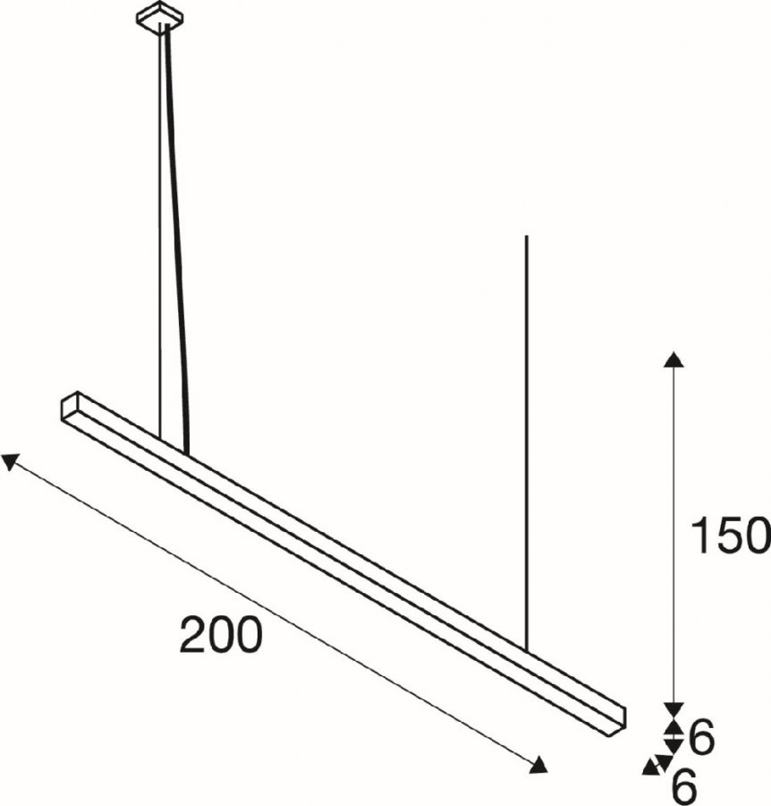 SLV Q-LINE LED Indoor Pendelleuchte 2m BAP schwarz 3000K