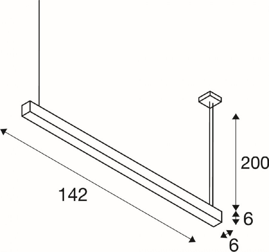 SLV Q-LINE Pendelleuchte dimmbar 1500mm schwarz