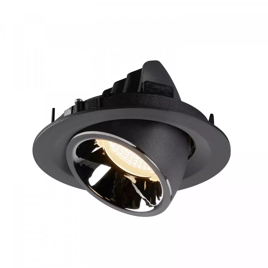 SLV Numinos Gimble M LED Deckeneinbauleuchte 17,5W 1550lm 2700K 20° dreh- und schwenkbar schwarz/chrom
