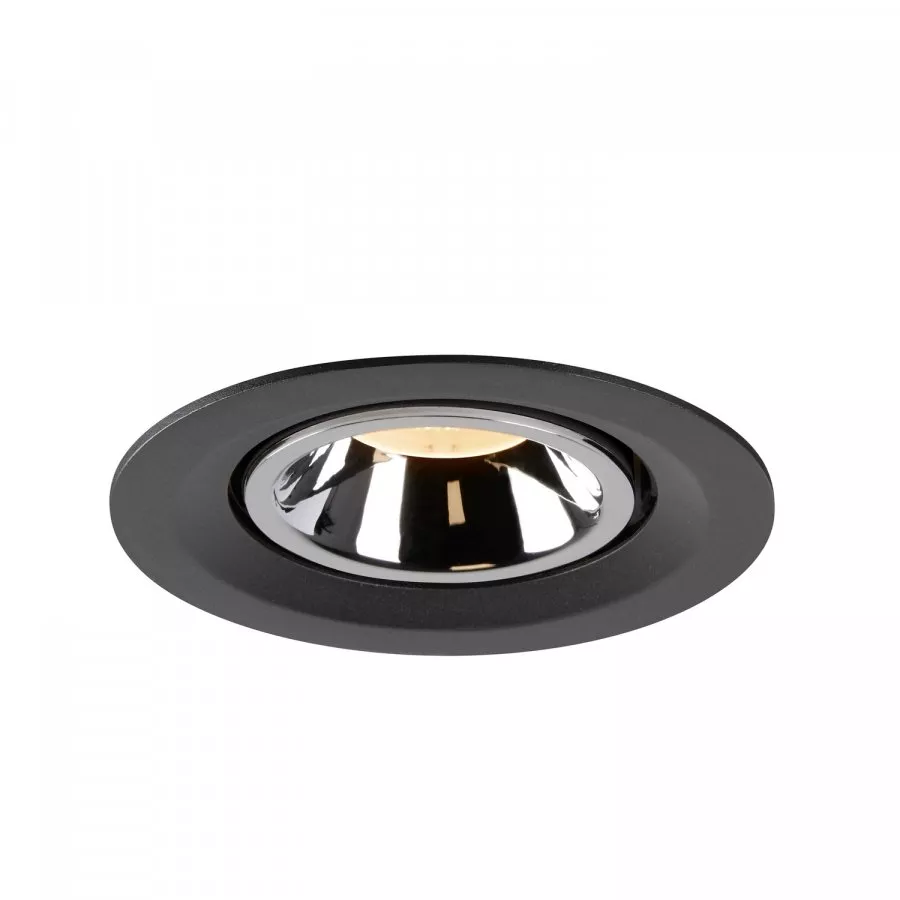 SLV Numinos Gimble M LED Deckeneinbauleuchte 17,5W 1550lm 2700K 40° dreh- und schwenkbar schwarz/chrom