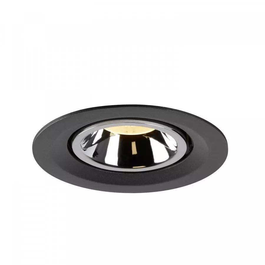 SLV Numinos Gimble M LED Deckeneinbauleuchte 17,5W 1550lm 3000K 20° dreh- und schwenkbar schwarz/chrom
