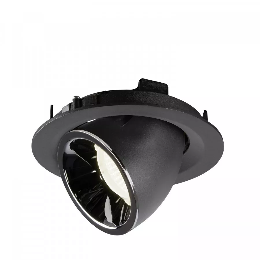 SLV Numinos Gimble M LED Deckeneinbauleuchte 17,5W 1660lm 4000K 40° dreh- und schwenkbar schwarz/chrom