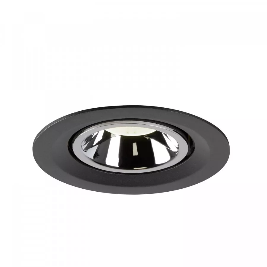 SLV Numinos Gimble M LED Deckeneinbauleuchte 17,5W 1660lm 4000K 55° dreh- und schwenkbar schwarz/chrom
