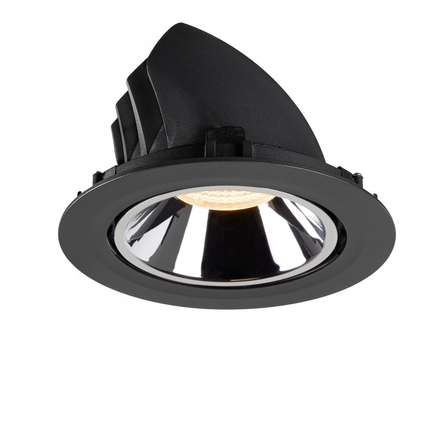 SLV Numinos Gimble XL LED Deckeneinbauleuchte 37,4W 3400lm 2700K 20° dreh- und schwenkbar schwarz/chrom