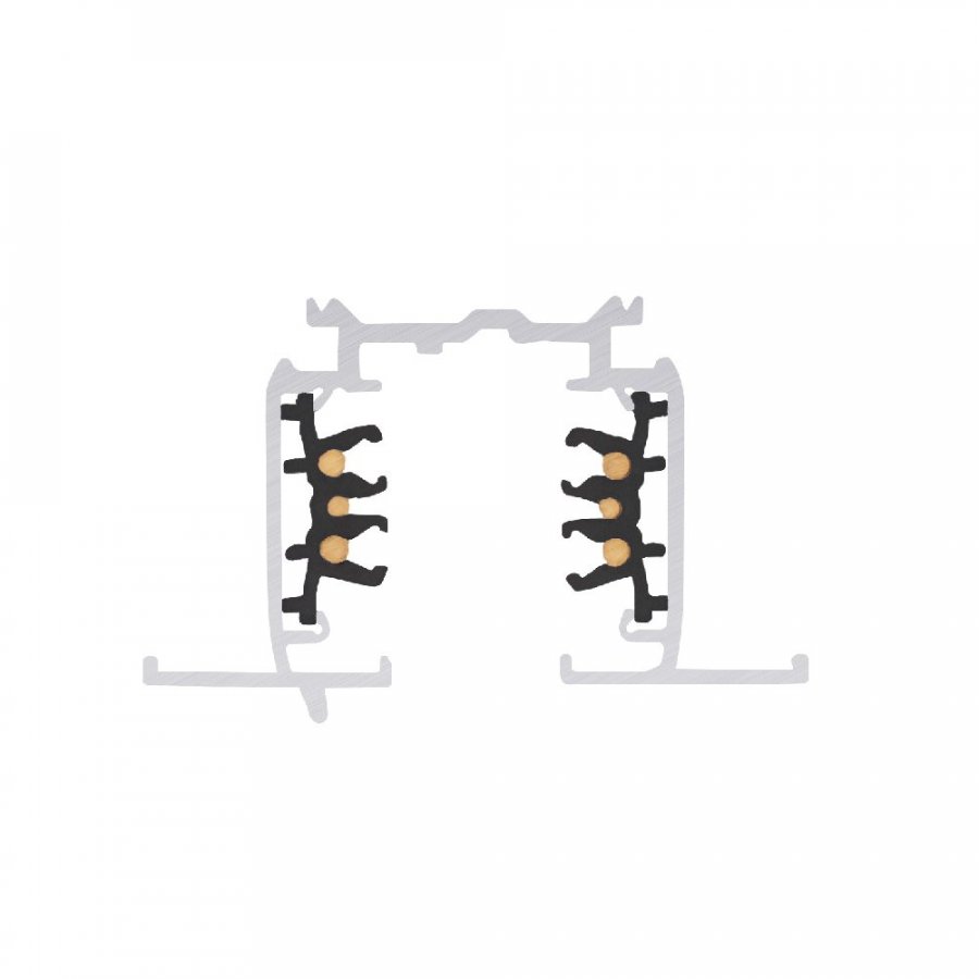 SLV S-Track 3-Phasen-Einbauschiene DALI Phase 2m schwarz