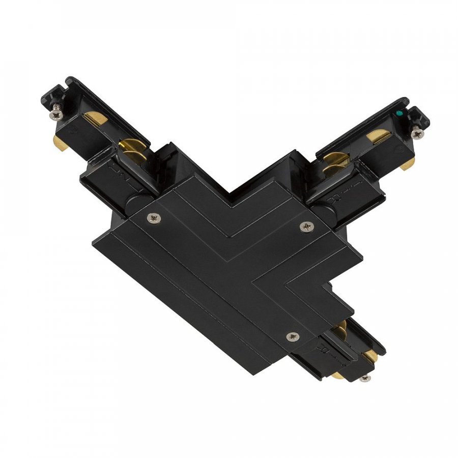 SLV S-Track T-Verbinder 3-Phasen-Einbauschiene Erde innen rechts mit Einspeisemöglichkeit DALI PHASE schwarz