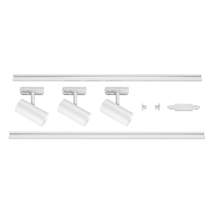 SLV Noblo Spot 1-Phasen Schienensystem Set rund 2700K 19W Phasenabschnitt 32° weiß